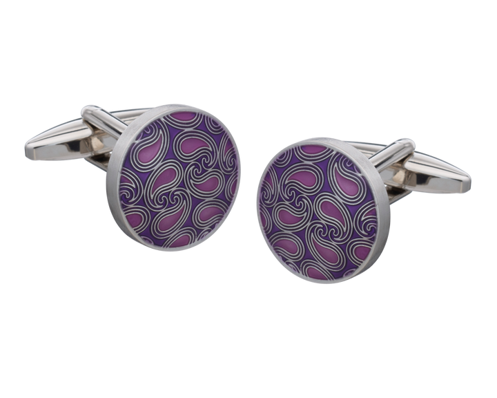 Shades Of Purple Paisley Cufflinks