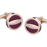 The Label Burgundy Rose Gold Cufflinks