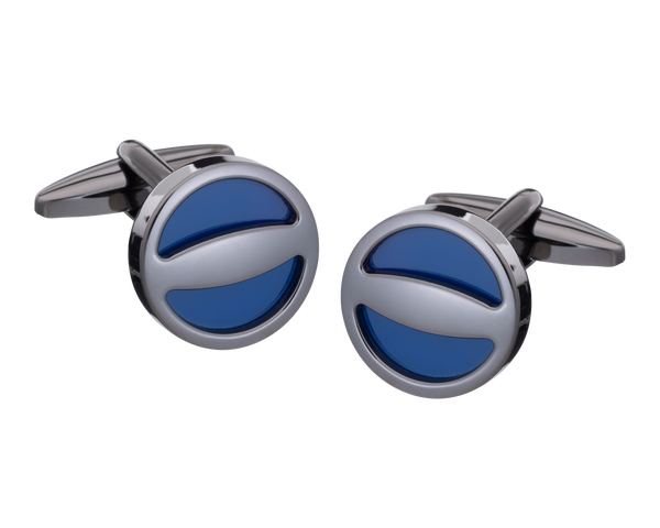 The Label Navy Gunmetal Cufflinks