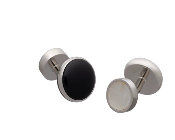 All Change Reversible Onyx Mother of Pearl Cufflinks