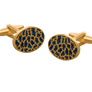 'The Wildling' Blue and Gold Leopard Print Cufflink