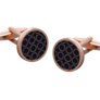 Circle O' Navy Rose Gold Cufflinks