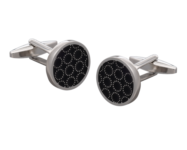 Circle O' Metal Black Cufflinks