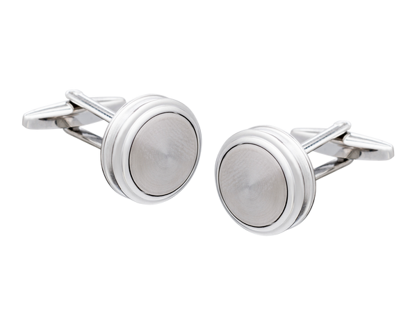 Barrelled Edge Turned Metal Cufflinks