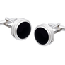 Barrelled Edge Onyx Cufflinks