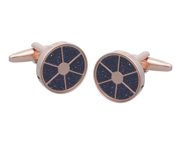 Segments of Luxury Blue Goldstone Cufflinks