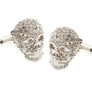 Mad & Bad Clear Crystal Skull Cufflinks