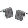 Repeating Oval Soft Square Gunmetal Cufflinks