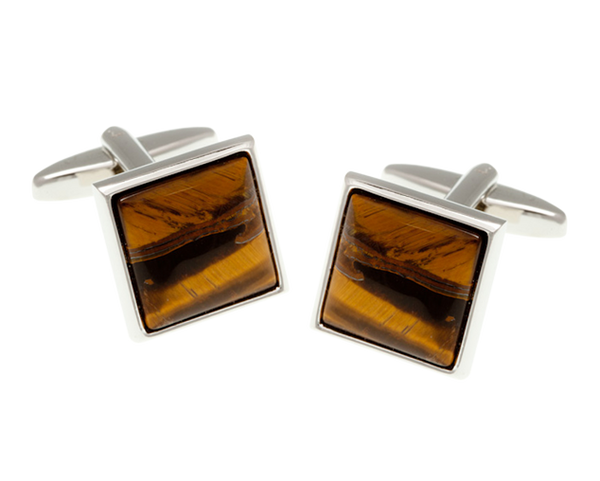 Square Tiger Eye Stone Cufflinks