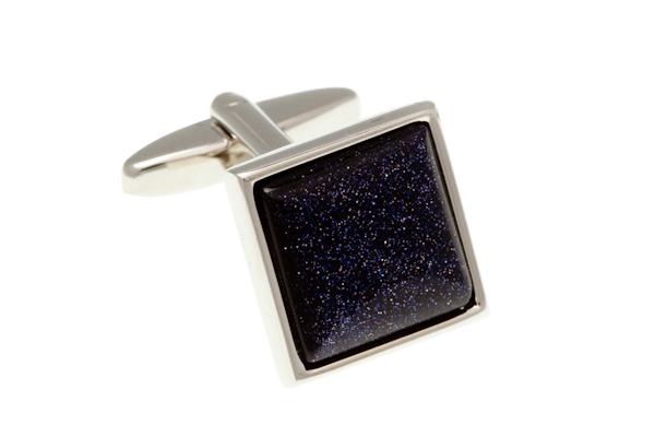 Square Blue Goldstone Cufflinks