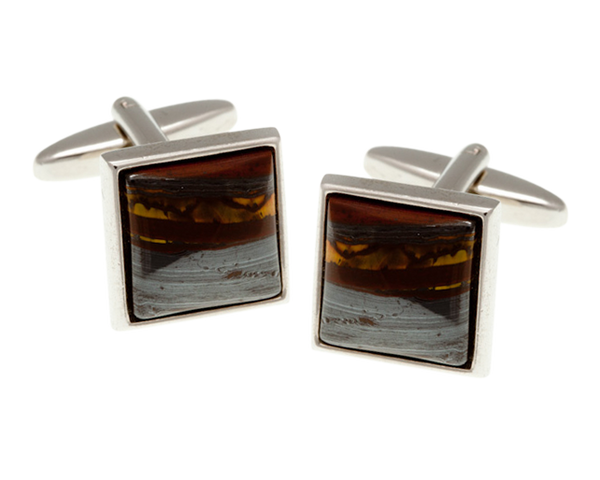 Square Tiger Iron Cufflinks