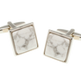 Square Howlite Marble Effect Stone Cufflinks