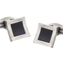 Vintage Style Concave Onyx Square Cufflinks