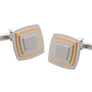Multi-layered Gold Plate Square Cufflinks