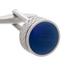 On The Edge Round Blue Cufflinks by Elizabeth Parker