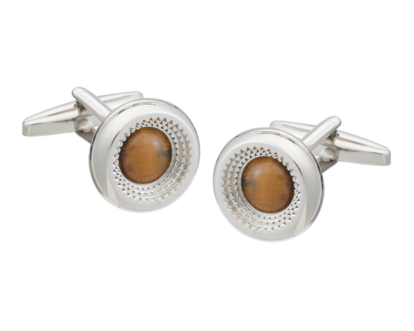 Centre Of Attention Tiger Eye Cufflinks