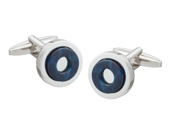 Round in Circles' Blue Cufflinks