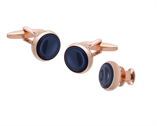 Signature Collection No3 Sodalite & Rose Gold Cufflinks