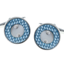 Screw Plated Blue Carbon Fibre Cufflinks