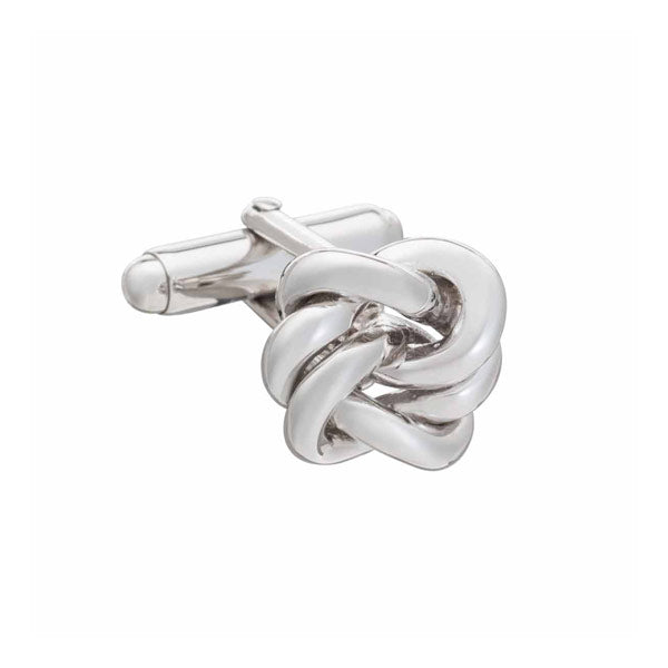 .925 Solid Silver Alternative Knot Cufflink by Elizabeth Parker