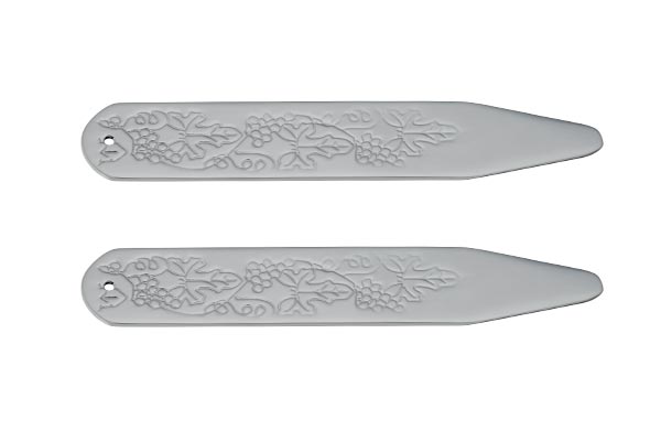 Engraved Vintage Styled 60mm Collar Stays