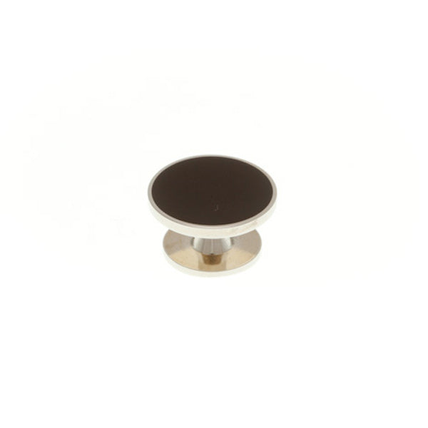 Black Enamel Round Dress Stud by Elizabeth Parker