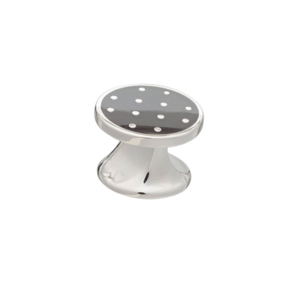 Single Black Enamel Polka Dot Dress Stud by Elizabeth Parker