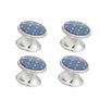 Elizabeth Parker Blue Enamel Polka Dot Dress Studs