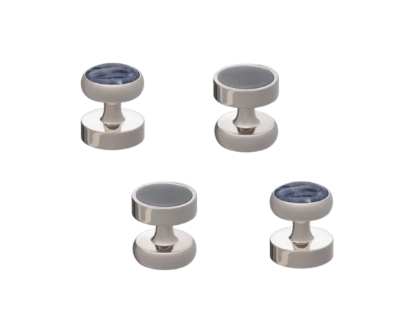 All Change' Set of 4 Reversible Hematite & Sodalite Dress Studs