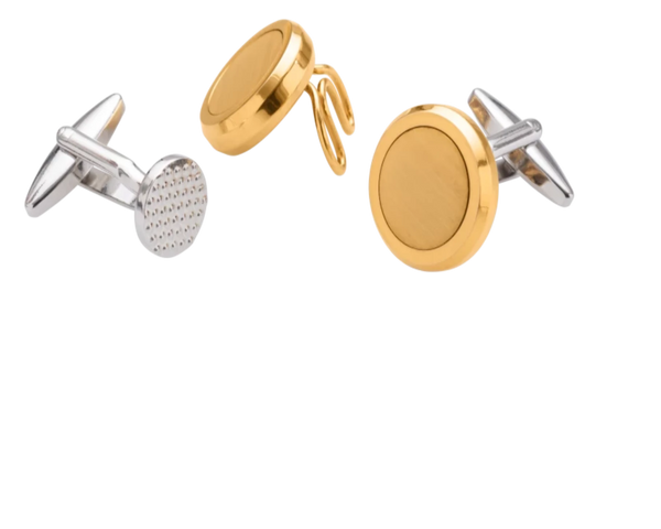 The Multifacet 3 in 1 Gold Plated Button Cover Cufflinks