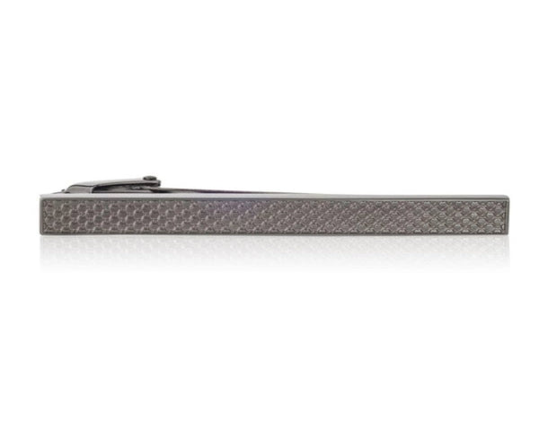 Gun Metal 55mm Tie Clip with Textured Centre by Elizabeth Parker