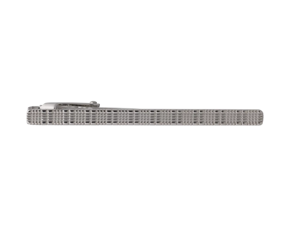 Textured Check Metal Tie Slide Clip