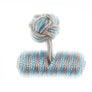 Grey & Sky Blue Barrel Cuffknots Knot Cufflinks - by Elizabeth Parker England