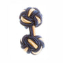 Navy Blue & Yellow Cuffknots Knot Cufflinks - by Elizabeth Parker England