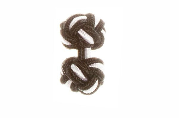 Black & White Cuffknots Knot Cufflinks - by Elizabeth Parker England