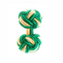 Green & Yellow Cuffknots Knot Cufflinks - by Elizabeth Parker England