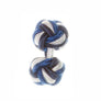 Navy Blue & White & Royal Blue Cuffknots Knot Cufflinks - by Elizabeth Parker England