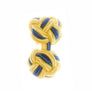 Canary Yellow & Royal Blue Cuffknots Knot Cufflinks - by Elizabeth Parker England