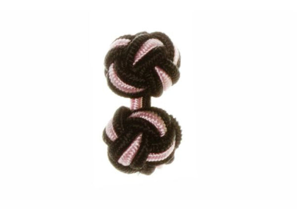 Black & Pink Cuffknots Knot Cufflinks - by Elizabeth Parker England