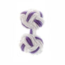 White & Purple Cuffknots Knot Cufflinks - by Elizabeth Parker England