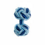 Sky Blue & Royal Blue Cuffknots Knot Cufflinks - by Elizabeth Parker England