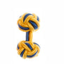 Buttercup Yellow & Royal Blue Cuffknots Knot Cufflinks - by Elizabeth Parker England