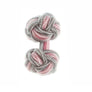 Grey & Pink Cuffknots Knot Cufflinks - by Elizabeth Parker England