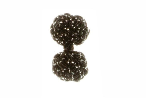 Black, White, Sparkle Cuffknots Silk Knot Cufflinks - by Elizabeth Parker England