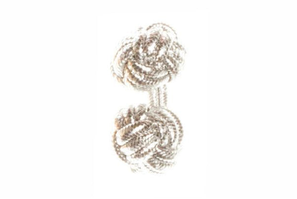 Metallic Silver Cuffknots Knot Cufflinks - by Elizabeth Parker England