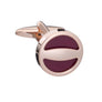 The Label Burgundy Rose Gold Cufflinks