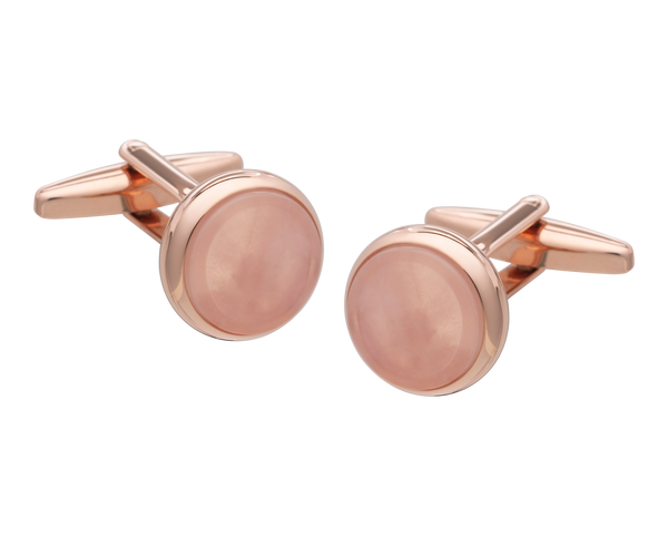 Signature Collection No5 Rose Quartz Cufflinks