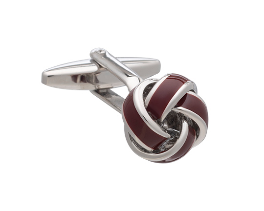 Burgundy Knot Cufflinks