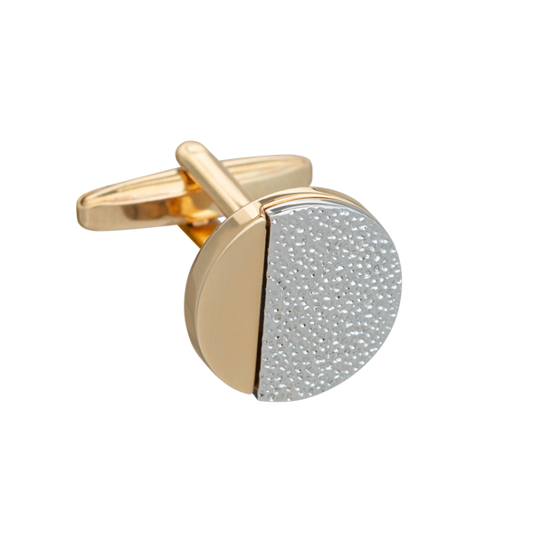 Gold Hammered Odds Cufflinks