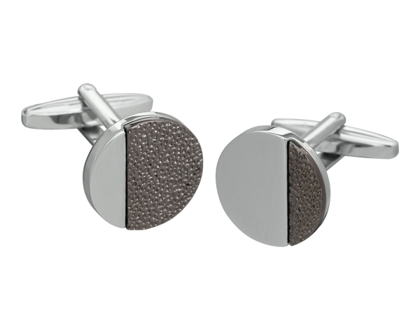 Gunmetal and Silver Hammered Odds Cufflinks